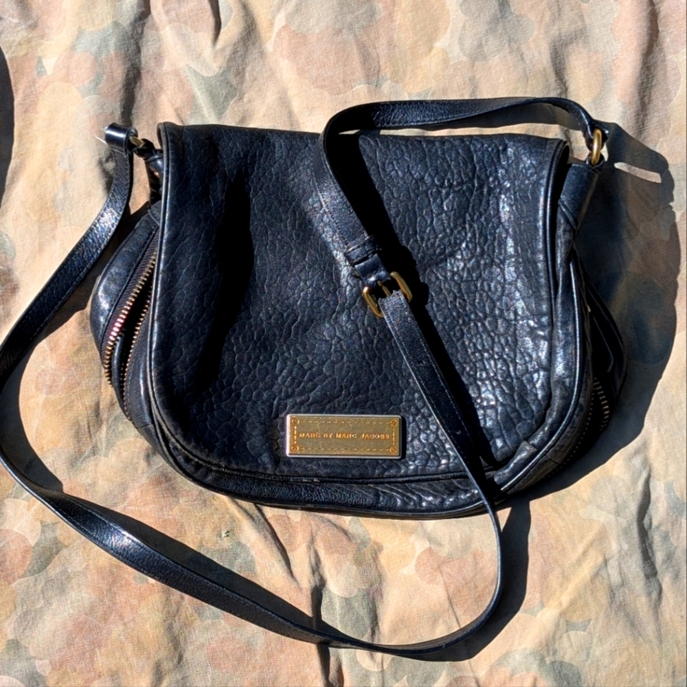 Marc By Marc Jacobs Empire City Crossbody Black Leather Zip Bag